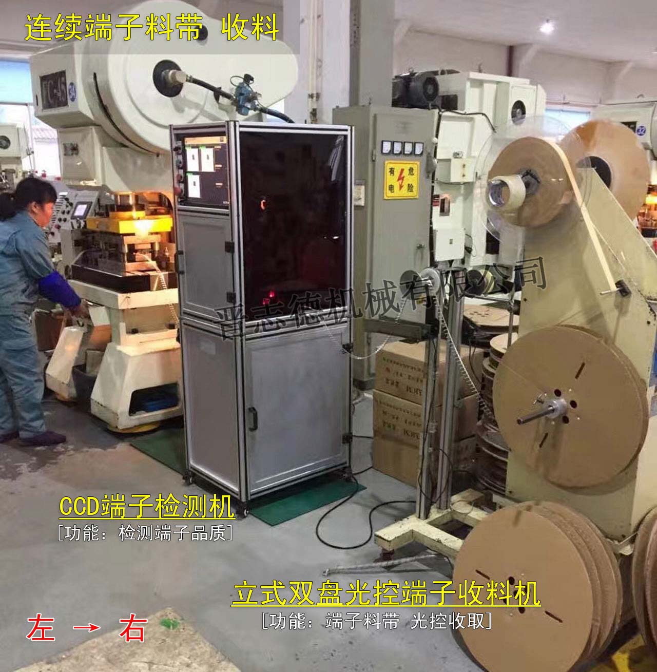 立式光控收料機(jī)使用,光控端子收料機(jī)使用,高速沖床收料機(jī)